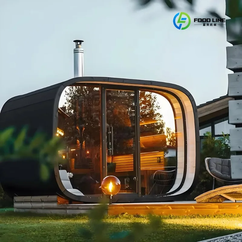 Smart Garden Rooms - FLスマートプレハブ式2人用木製サウナ。庭や屋外で使用できる、乾燥蒸気機能付きの木製ダブルサウナ。健康に良い。