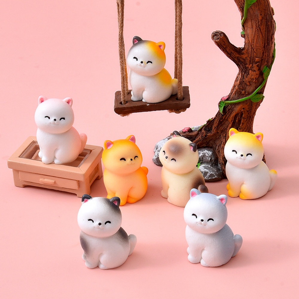 Smart Garden Mini - 8個入り キュートな笑顔の猫 小動物 ハグカード ギフトデコレーション 樹脂製クラフト