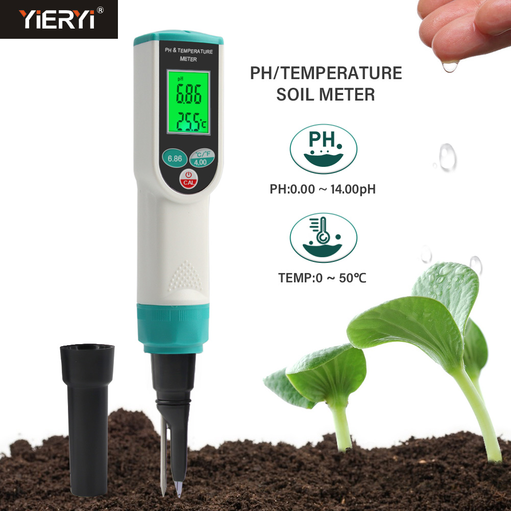 Soil Test Digital - ソイルミネーション圧力計,0.00〜14.00phデジタル温度,屋外植栽用土壌検出器,高精度