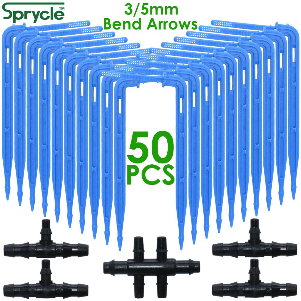 Smart Garden Watering - SPRYCLE 50X ベンドアロードリッパーマイクロ点滴灌漑キットエミッター 3/5 ミリメートルホース庭の水やり節約スポイトコネクタ温室