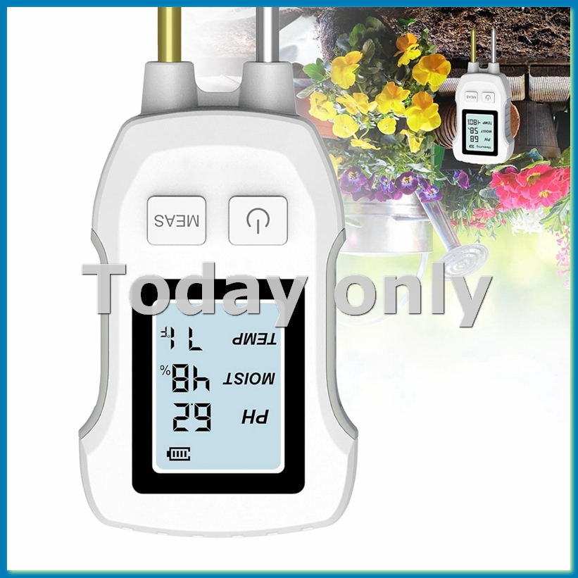 Soil Test Digital - 3 in 1 土壌水分計、温度/土壌水分/pH計付きデジタル植物水分計、土壌検査計-A27I