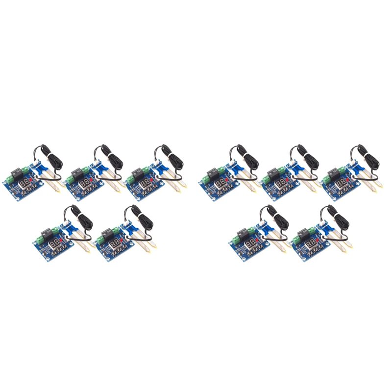 Soil Test Digital - QWE-10個 12V デジタル自動散水モジュール 土壌湿度センサーコントローラー 土壌水分テスト灌漑システム検出器