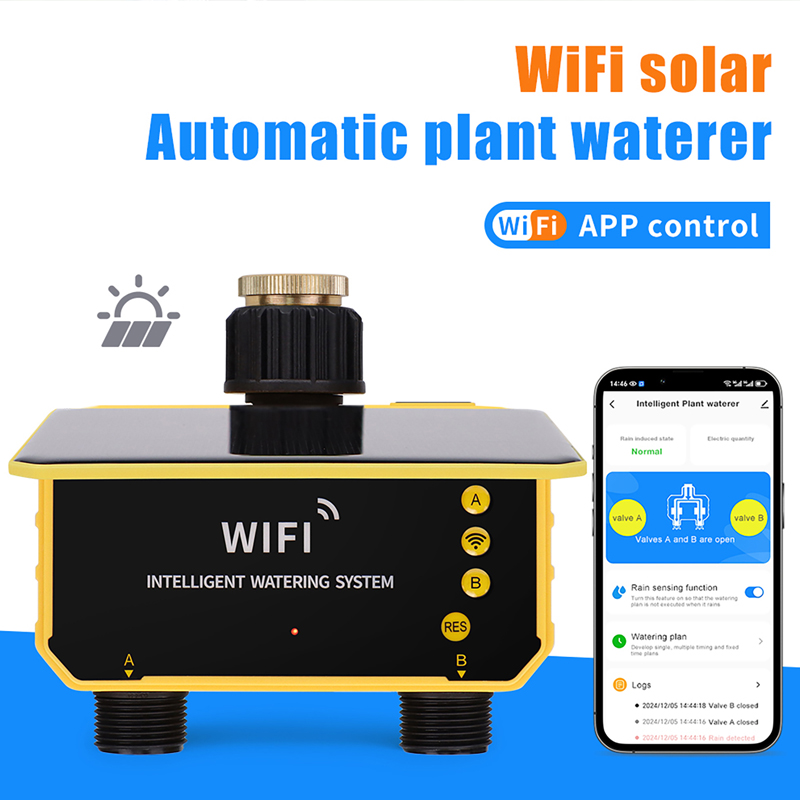 Smart Garden Tools - WiFi 1/2 コンセントソーラー灌漑タイマースマートアプリ制御自動灌漑システム屋外水タイマー庭の水やりツール