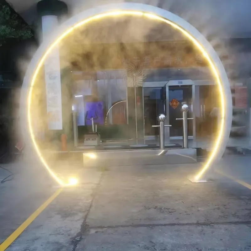 Smart Garden Gate - スマートガーデンフォグアーチは夏の庭を涼しく保ちます、ステンレス製フォグ照明システム、フォグゲート噴水