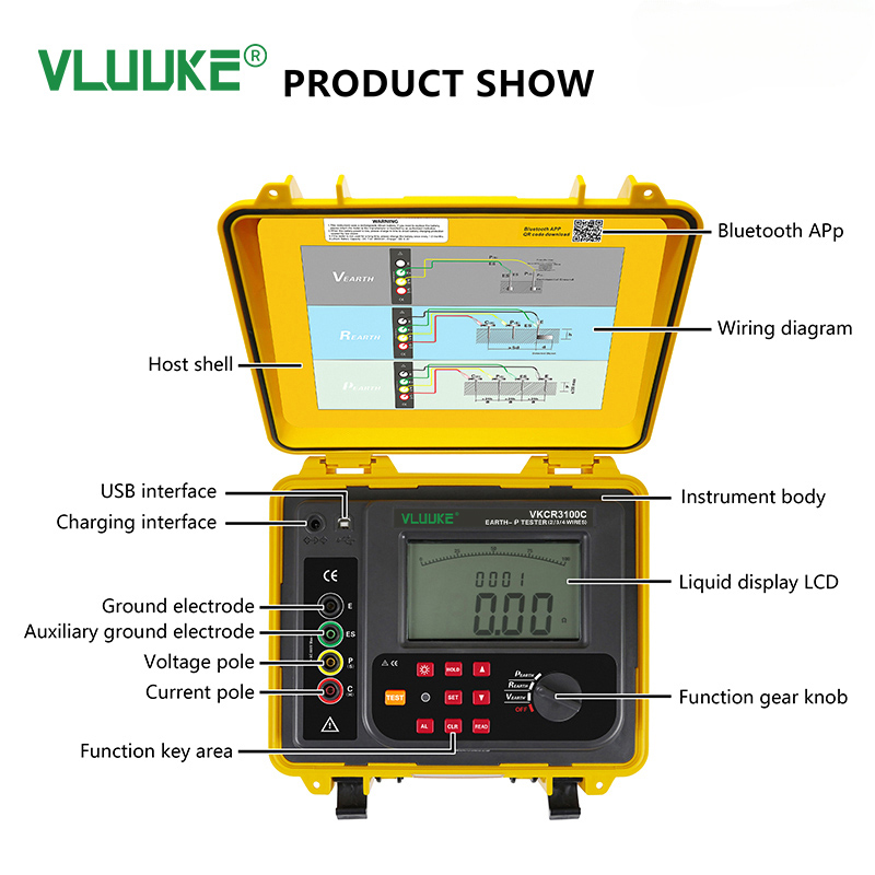 VLUUKE VKCR3100C 土壌抵抗率計 接地抵抗電気 - Soil Test Digital のレビューと価格