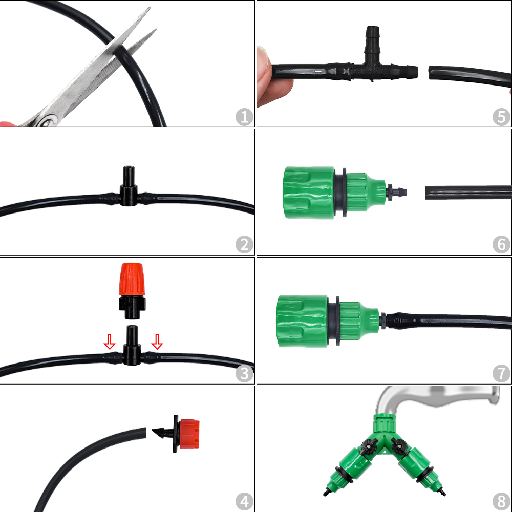 灌漑システムガーデンツール点滴散水キット自動散水ホース、調整 - Smart Garden Watering のレビューと価格