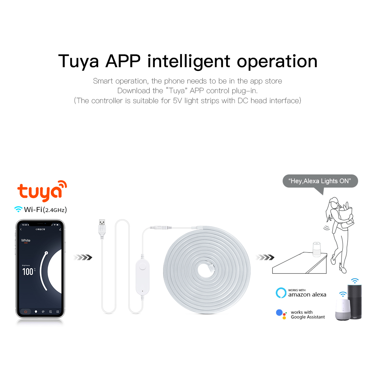DC 5V USBネオンライトLEDストリップ Tuyaスマ - Smart Garden Youtube のレビューと価格