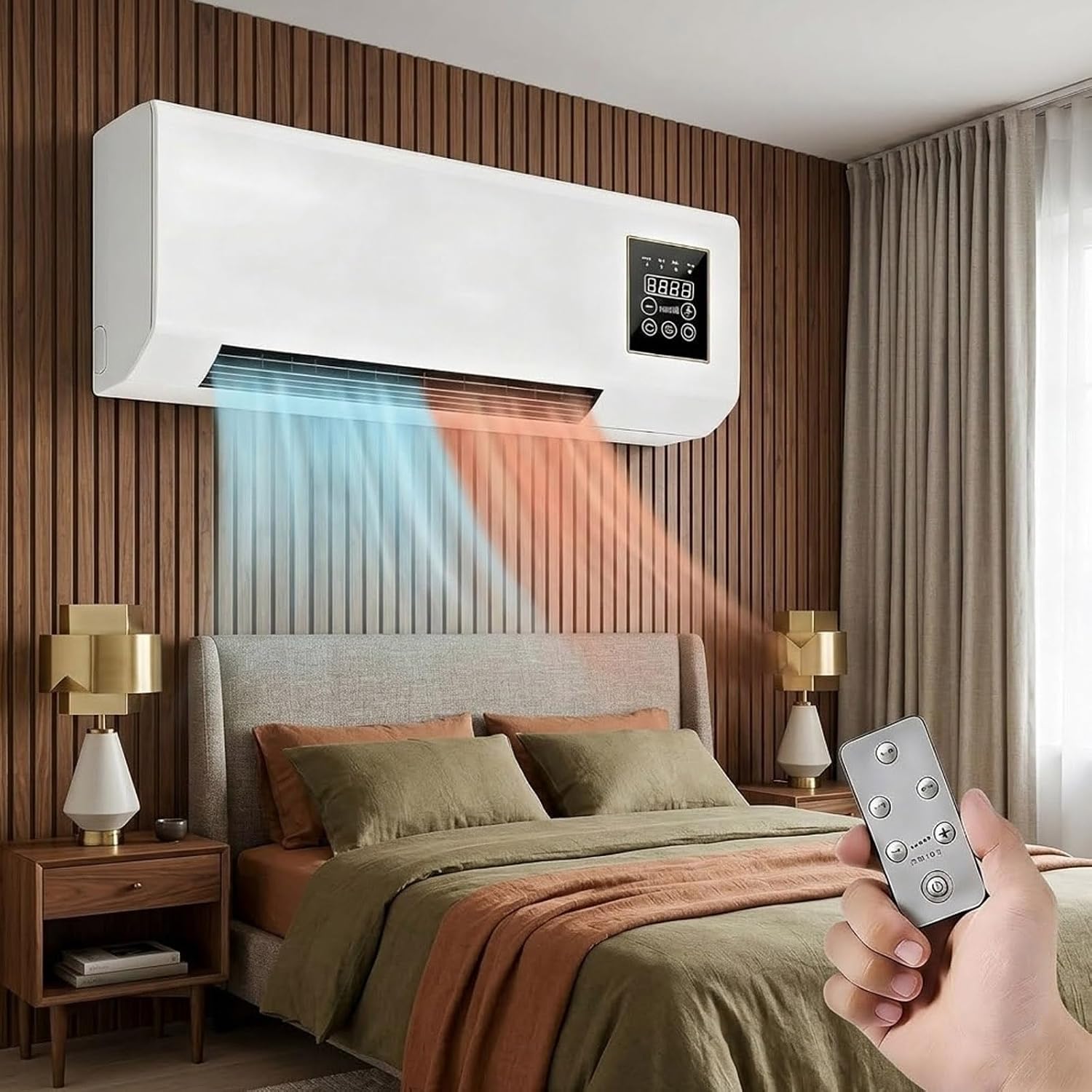 壁掛け式エアコンファン、2-in-1暖房・冷却コンボ、180 - Smart Garden Rooms のレビューと価格