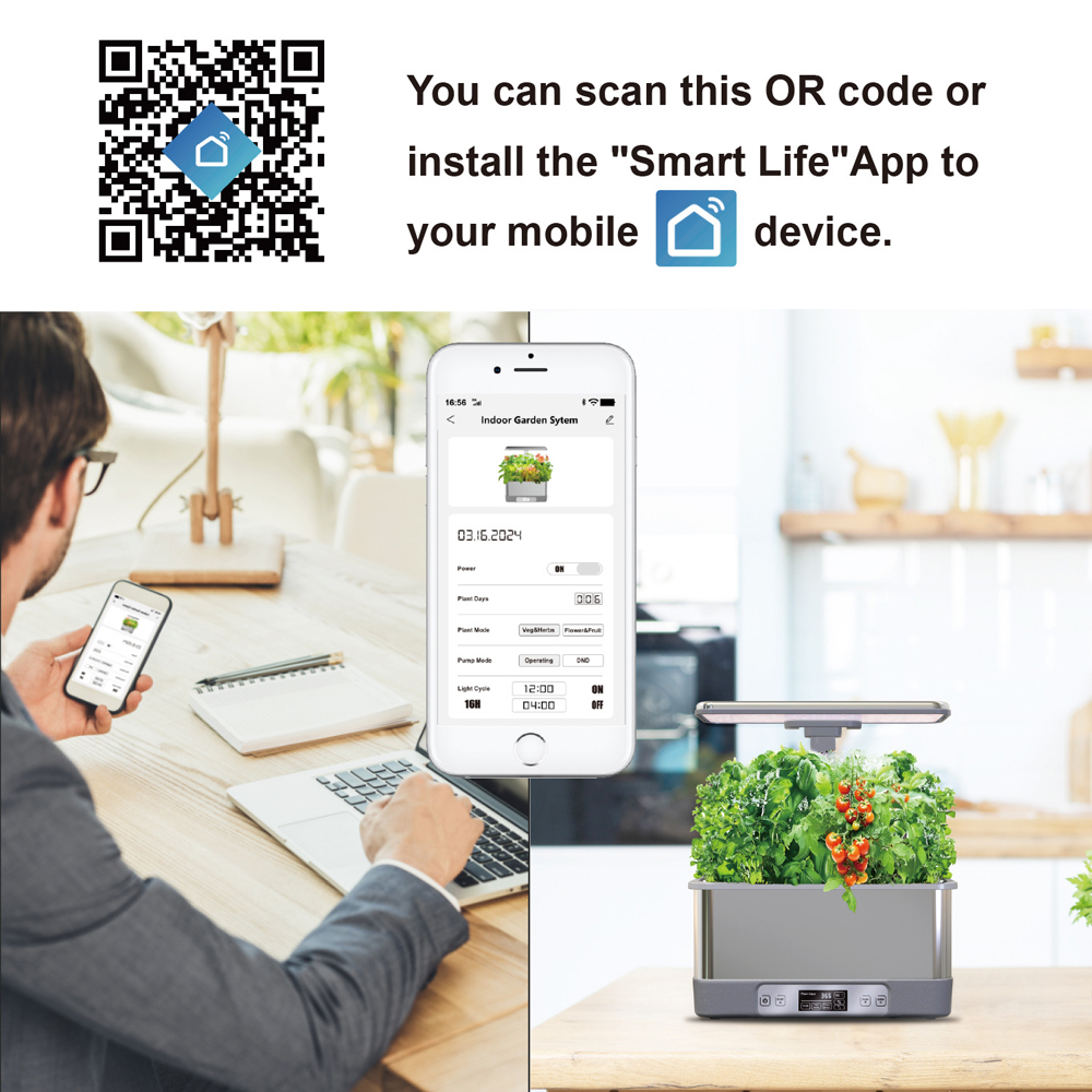 WiFi対応8ポットステンレス製スマートプランター水耕栽培シ - Smart Garden Gate のレビューと価格