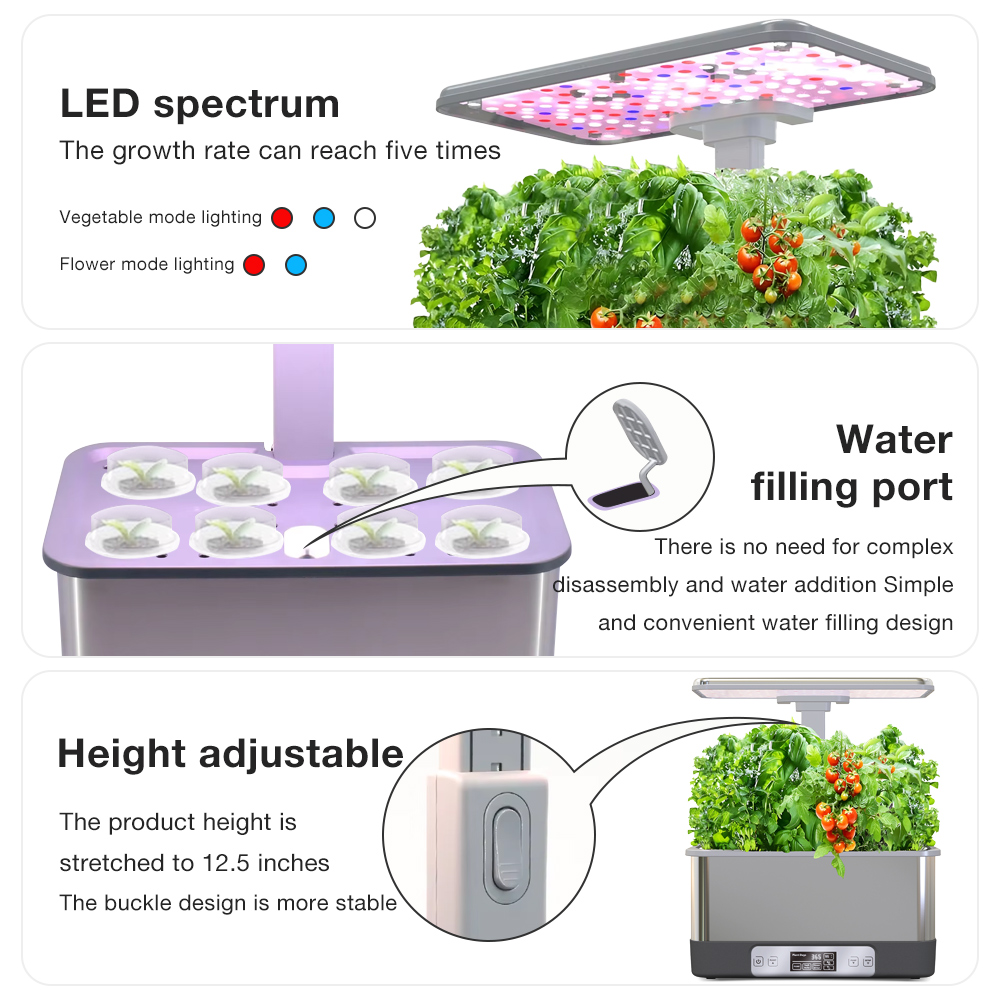 WiFi対応8ポットステンレス製スマートプランター水耕栽培シ - Smart Garden Gate のレビューと価格