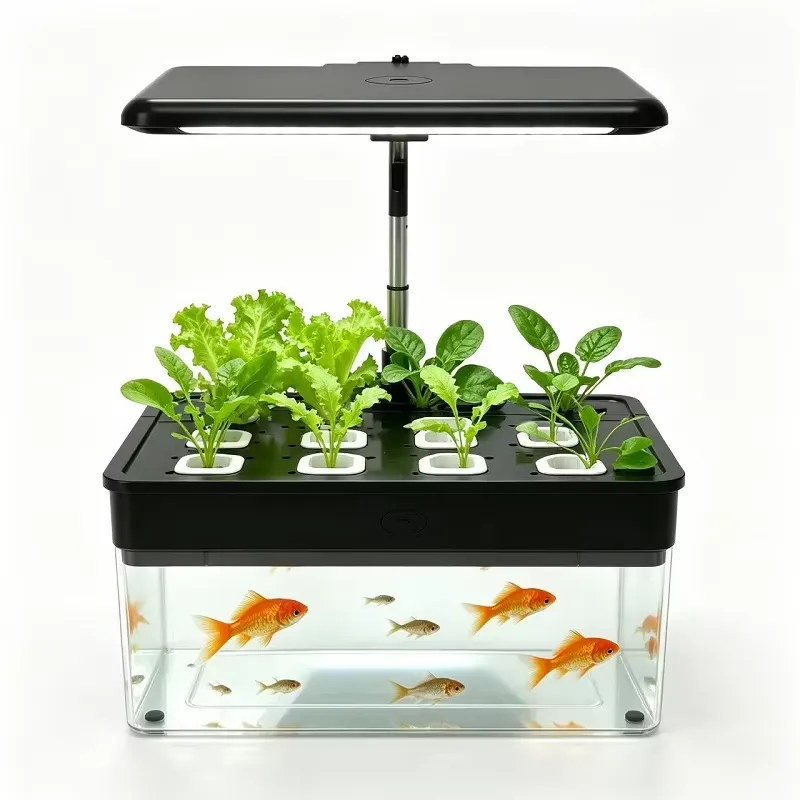 12ポッド水耕栽培システム アクリル製水槽 飛散防止植物共生 - Aquaponics Home Kit のレビューと価格