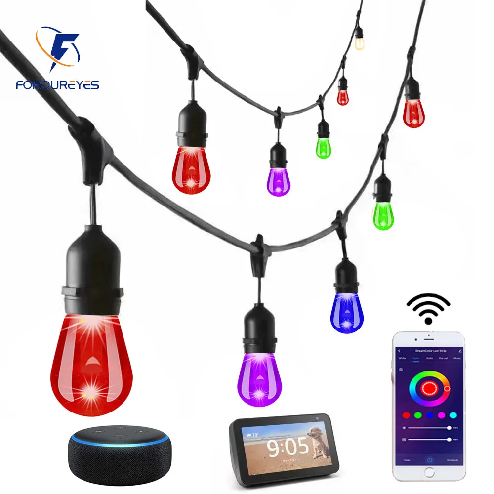 接続されたLEDストリングライト10m,20m,30m,商業 - Smart Garden Festoon Lights のレビューと価格